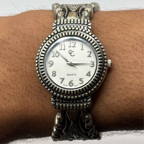 Vintage Silver Charming Charlie Cuff Watch - Picture 1 of 3